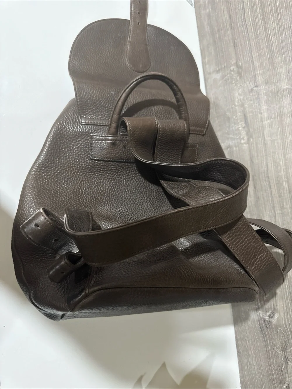 Eddie Bauer vintage Dark Brown Leather Backpack